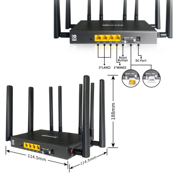 4g 5g lte load balance wifi 6 dual sim router